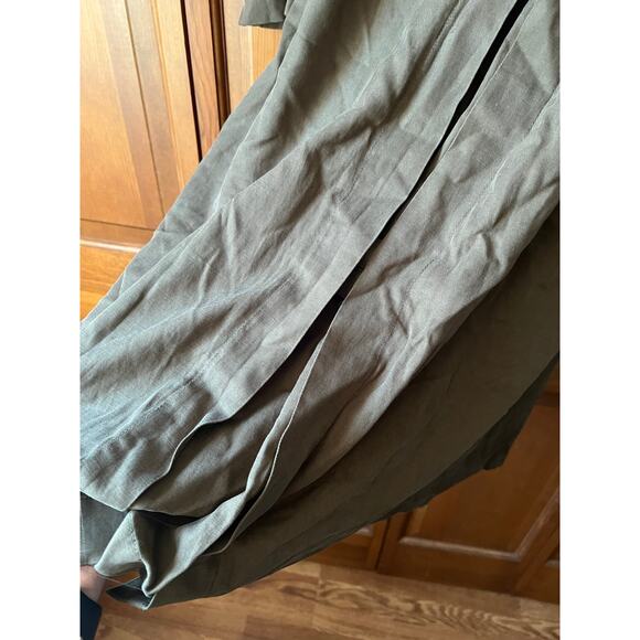 NWT Madewell Women's Belted Trench Coat in Drapey Twill Dark Olive Size XXL - Picture 14 of 16